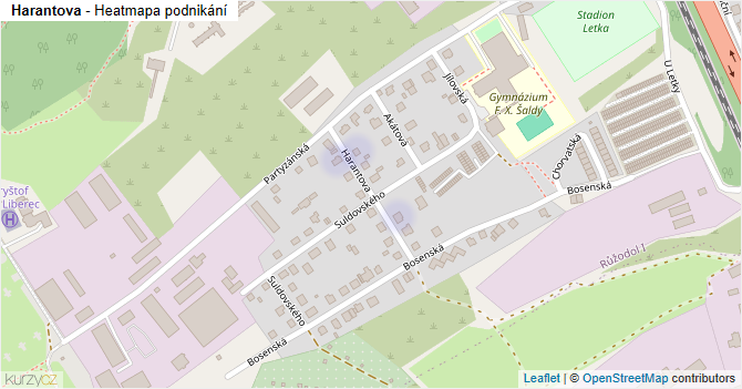 Harantova - mapa podnikání