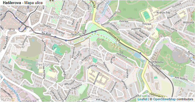 Hašlerova - mapa ulice