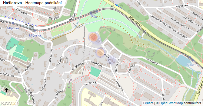 Hašlerova - mapa podnikání