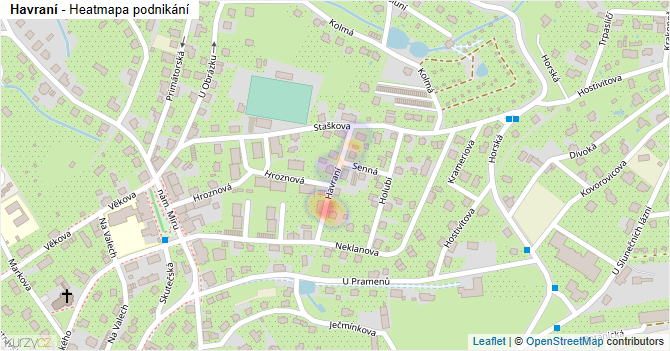 Havraní - mapa podnikání