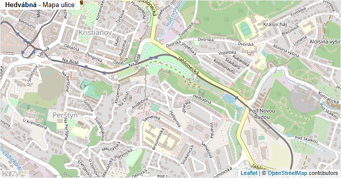 Hedvábná - mapa ulice