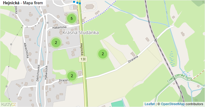 Hejnická - mapa firem