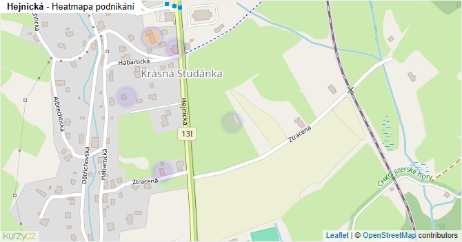 Hejnická - mapa podnikání