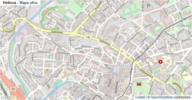 Heliova - mapa ulice