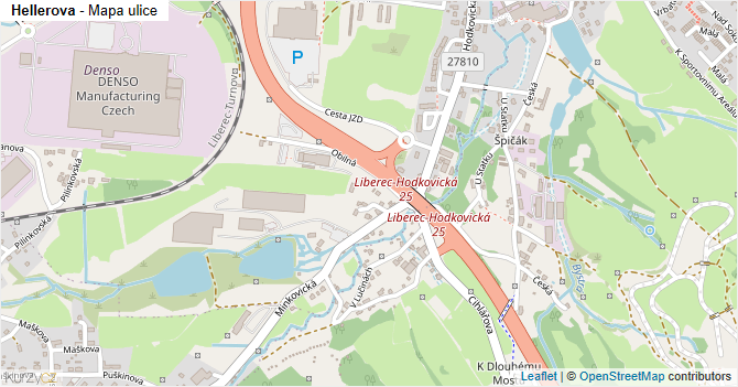 Hellerova - mapa ulice