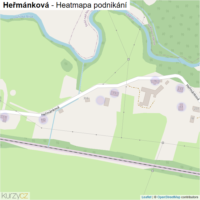Mapa Heřmánková - Firmy v ulici.