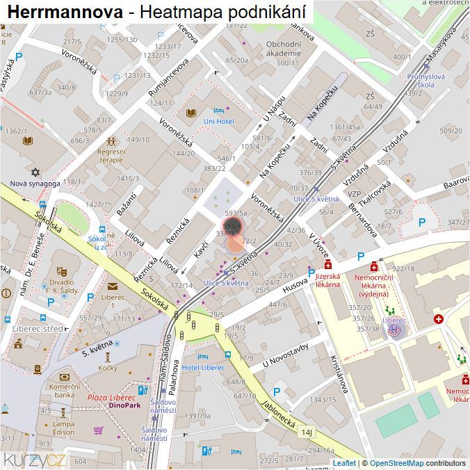 Mapa Herrmannova - Firmy v ulici.