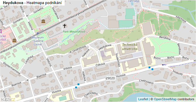Heydukova - mapa podnikání