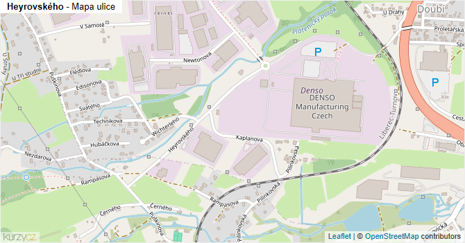 Heyrovského - mapa ulice