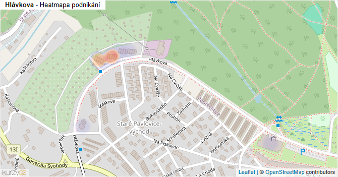 Hlávkova - mapa podnikání