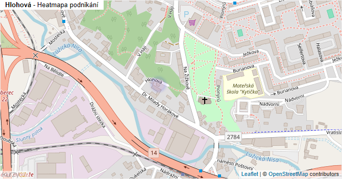 Hlohová - mapa podnikání