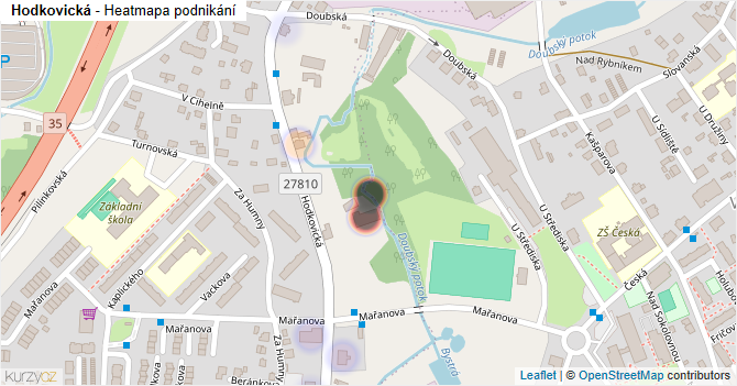 Hodkovická - mapa podnikání