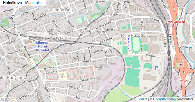 Holečkova - mapa ulice