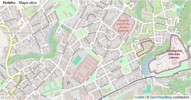 Holého - mapa ulice