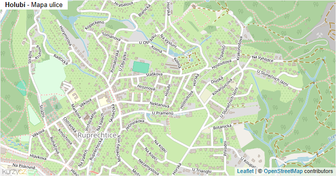Holubí - mapa ulice