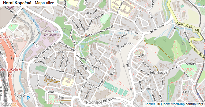 Horní Kopečná - mapa ulice