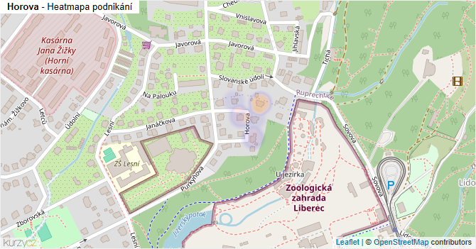 Horova - mapa podnikání