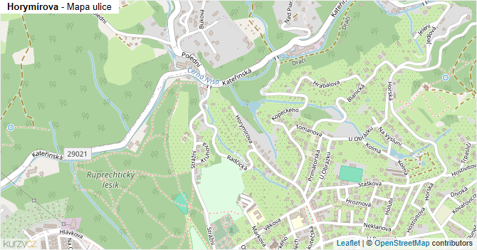 Horymírova - mapa ulice