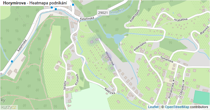Horymírova - mapa podnikání