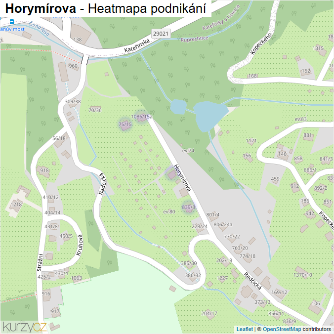 Mapa Horymírova - Firmy v ulici.