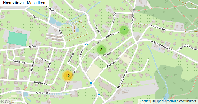 Hostivítova - mapa firem