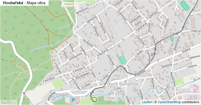 Houbařská - mapa ulice
