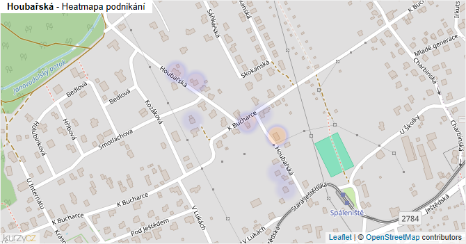 Houbařská - mapa podnikání
