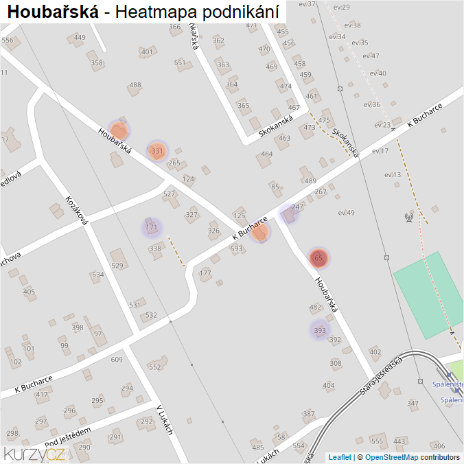 Mapa Houbařská - Firmy v ulici.