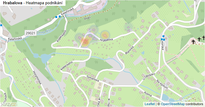 Hrabalova - mapa podnikání