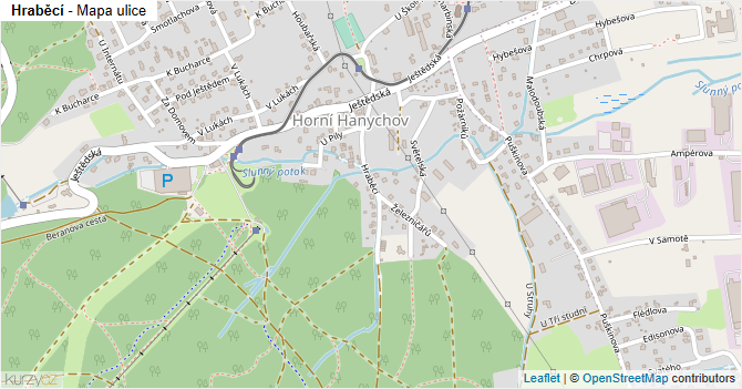 Hraběcí - mapa ulice