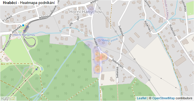 Hraběcí - mapa podnikání