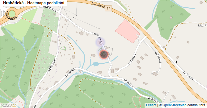 Hrabětická - mapa podnikání