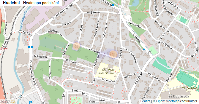 Hradební - mapa podnikání