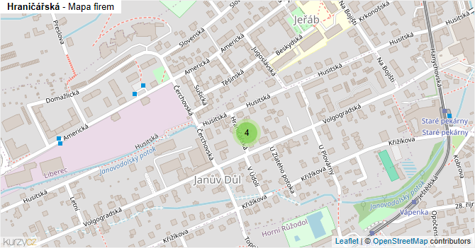 Hraničářská - mapa firem