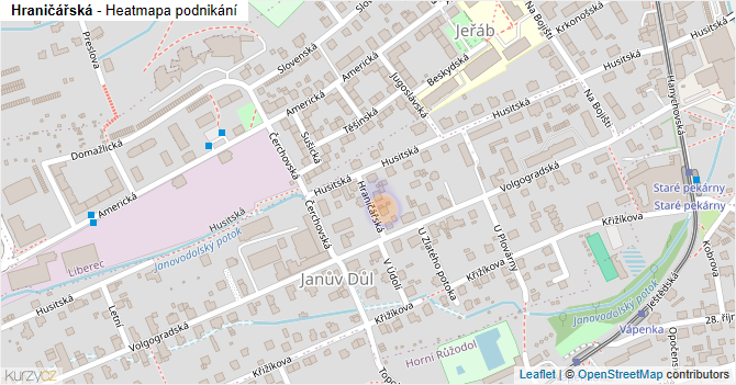 Hraničářská - mapa podnikání