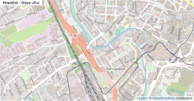 Hraniční - mapa ulice
