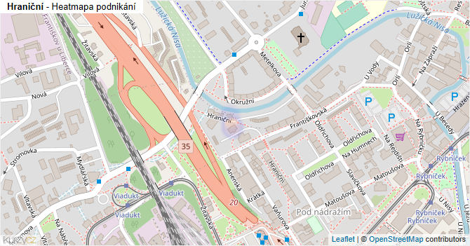 Hraniční - mapa podnikání