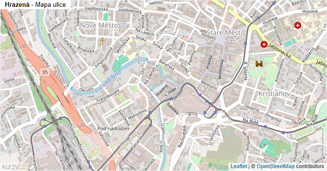 Hrazená - mapa ulice