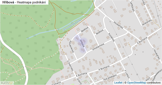Hřibová - mapa podnikání