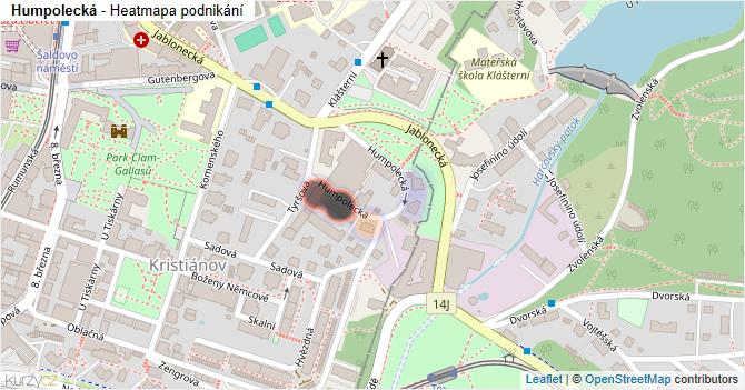 Humpolecká - mapa podnikání
