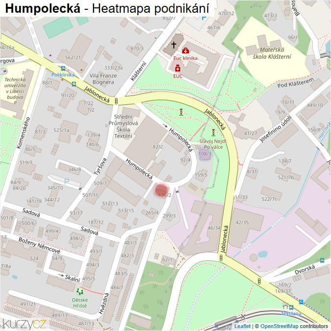 Mapa Humpolecká - Firmy v ulici.