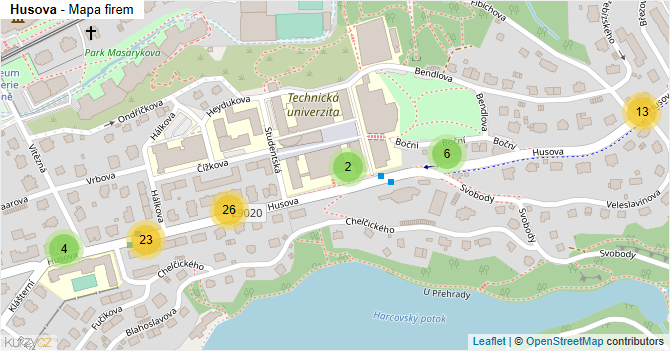 Husova - mapa firem