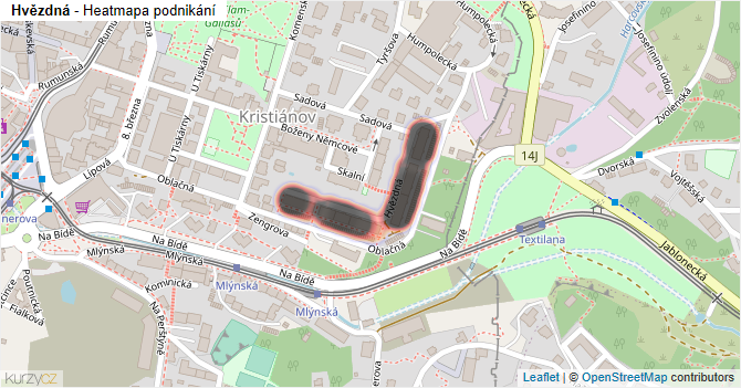 Hvězdná - mapa podnikání