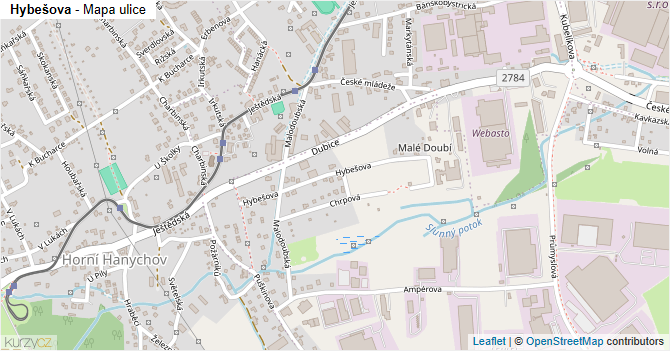 Hybešova - mapa ulice