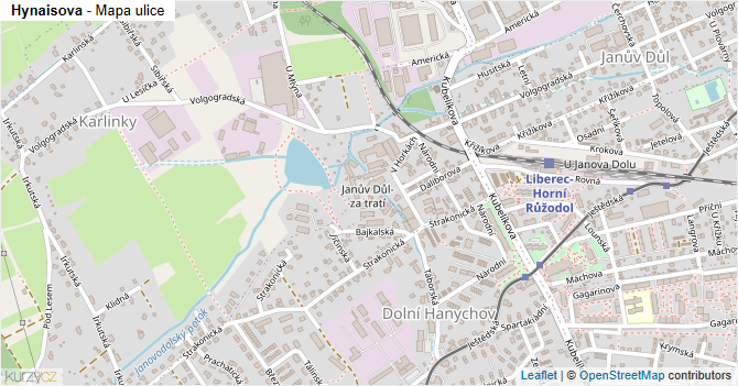 Hynaisova - mapa ulice