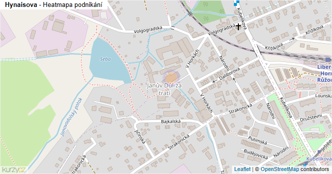 Hynaisova - mapa podnikání
