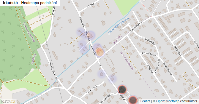 Irkutská - mapa podnikání
