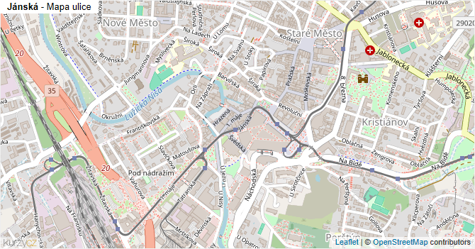 Jánská - mapa ulice