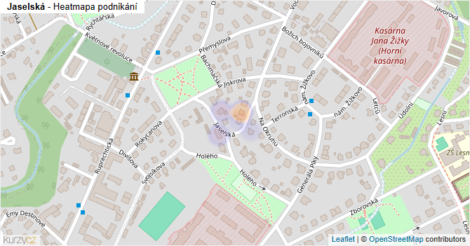 Jaselská - mapa podnikání