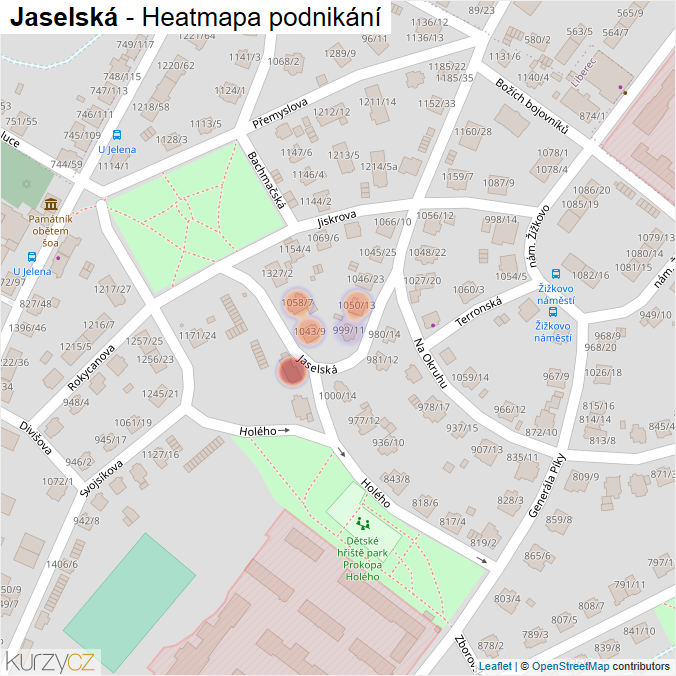 Mapa Jaselská - Firmy v ulici.